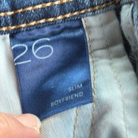 Anthropologie Pilcro Slim Boyfriend Patchwork Ankle Jeans Size 26 - Picture 12 of 13